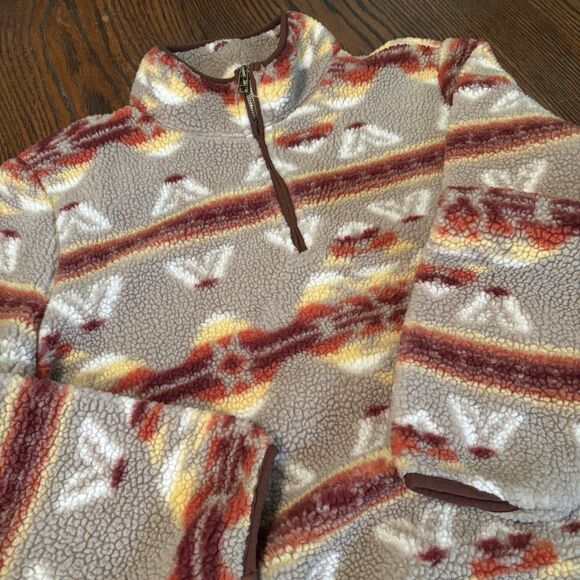 Mountain & Isle Deep Pile Fleece Jacket Size M  Aztec Southwest  90's Inspired - Picture 1 of 14